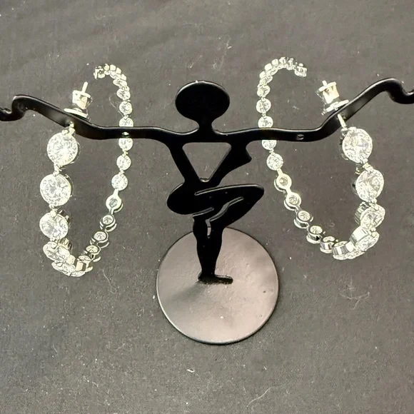 She's an Icon Hoops 2" Silver|White Diamondettes by Melinda Maria - Picture 14 of 15